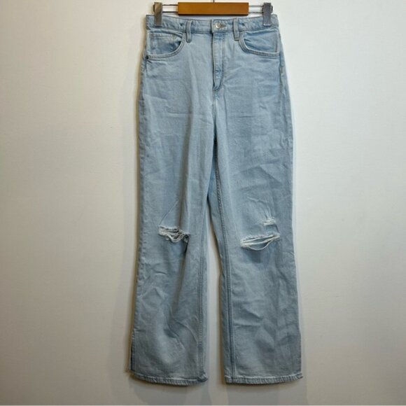 H&M Girl’s WIDE HIGH JEANS Light Denim Blue - Picture 4 of 10